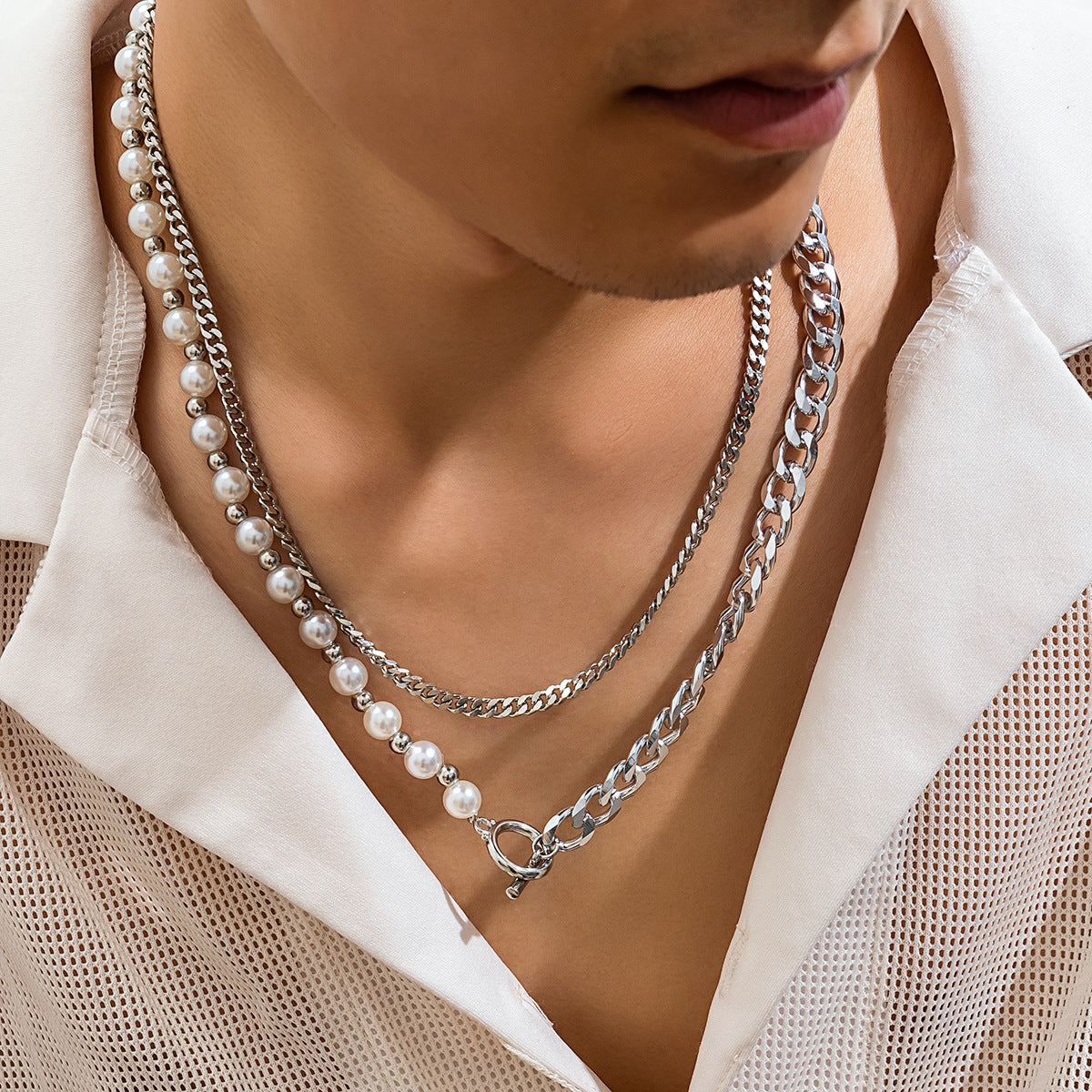 Fashion-Splicing Pearl Double Layer Necklace - Damned Threads